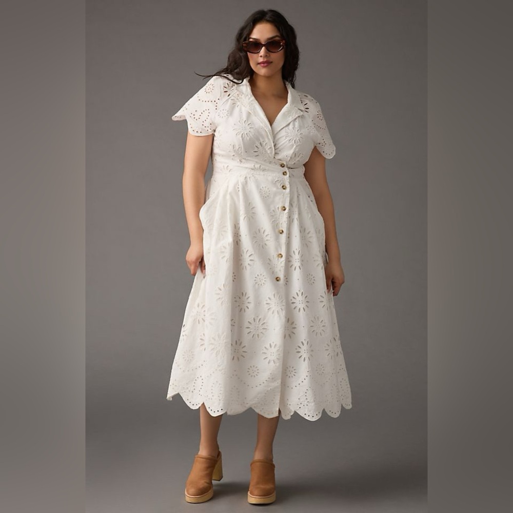 Anthropologie Eyelet Shirt Dress